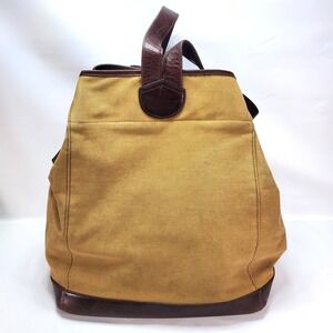 Ellington Portland Oregon Leather Canvas Purse Brown Backpack Bag Chambray Sling